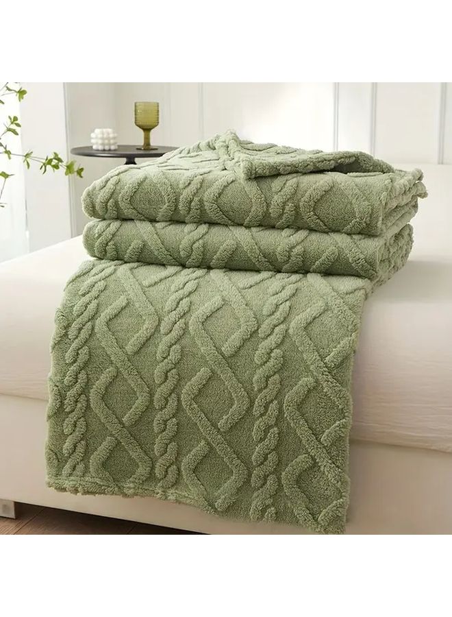 Pink Ultra Soft Lamb Fleece Throw Blanket Thick Warm Plush 3D Design For Bed Couch Travel - Image 5